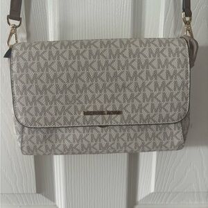 Michael Kors Gray Crossbody Bag with Signature Monogram